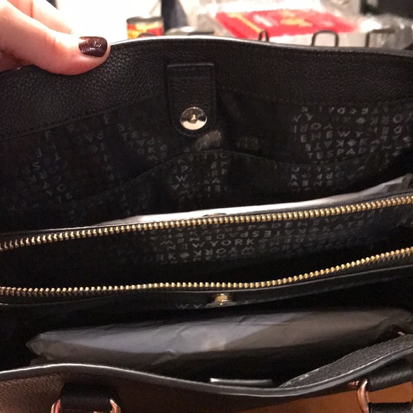 Brand new with tags Kate Spade black leather handbag with strap - Picture 7 of 13